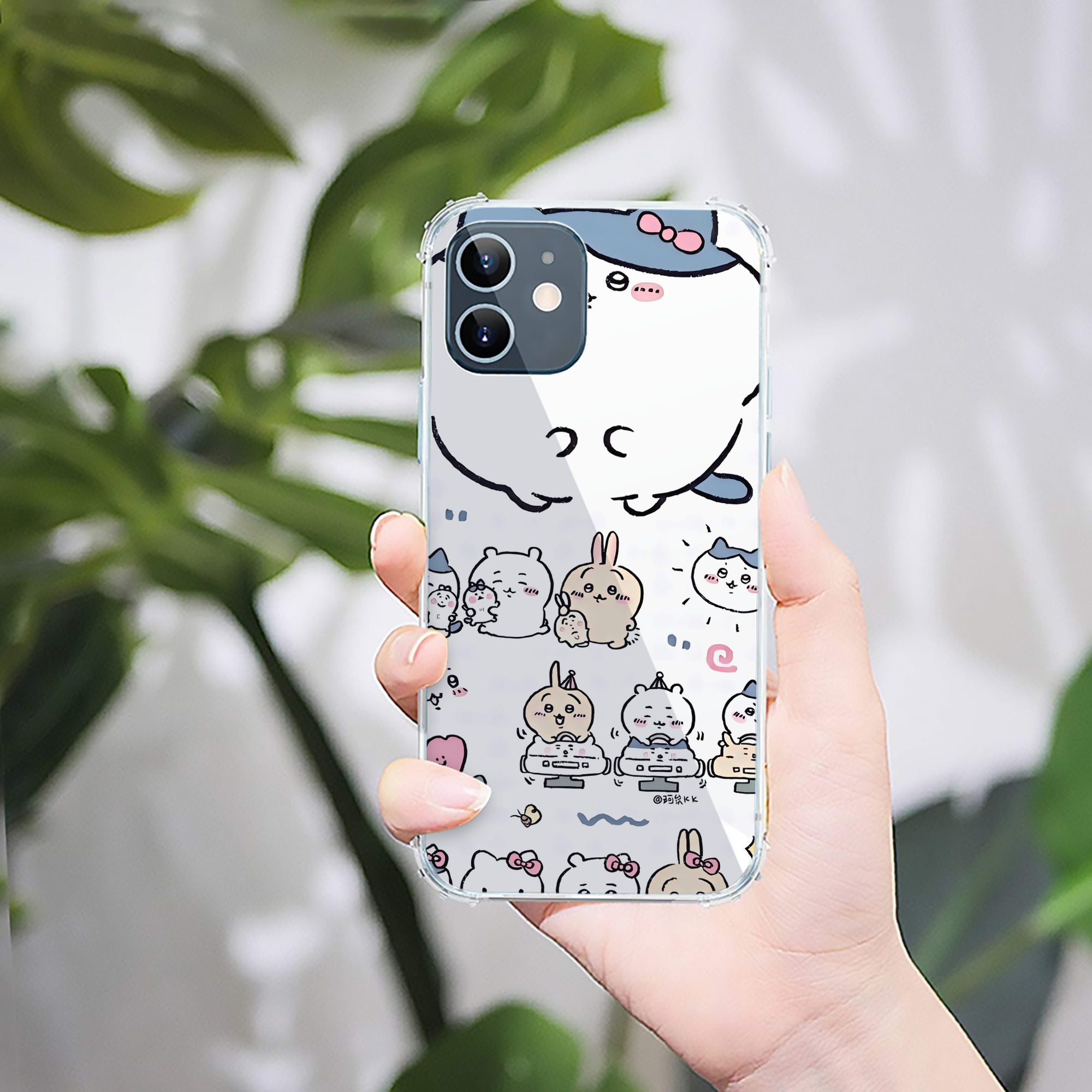 （画像用） ちいかわ Chii-kawa 【iPhone 12シリーズ対応】透明スマホケース（クリアソフトケース）